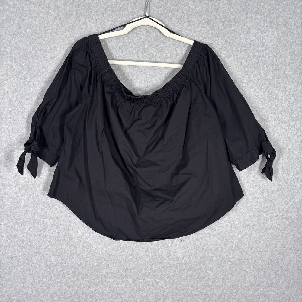 Ambiance Top 3X Crop Bow Off Shoulder Puff Feminine Whimsigoth Resort Witch